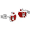 Kinder Ohrring Apfel rot Silber Ohrstecker Kinderschmuck SDO210R
