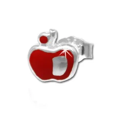 Kinder Ohrring Apfel rot Silber Ohrstecker Kinderschmuck SDO210R