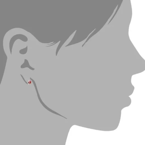 Kinder Ohrring Apfel rot Silber Ohrstecker Kinderschmuck SDO210R