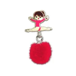 Kinder Ohrring Ballerina Puschel pink Ohrstecker 925 Silber SDO8556P