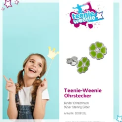 Kinder Ohrring Blümchen hellgrün Ohrstecker 925 Kinderschmuck TW SDO8123L