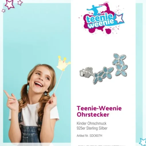 Kinder Ohrring Blümchen Silber Ohrstecker Kinderschmuck TW SDO607H