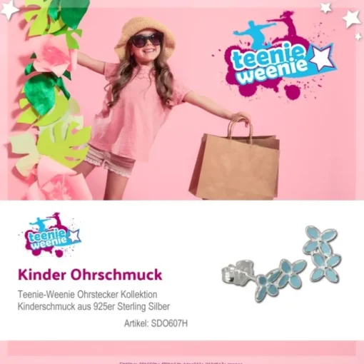 Kinder Ohrring Blümchen Silber Ohrstecker Kinderschmuck TW SDO607H