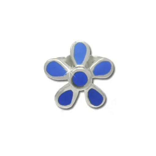Kinder Ohrring Blume blau Silber Ohrstecker Kinderschmuck TW SDO209B