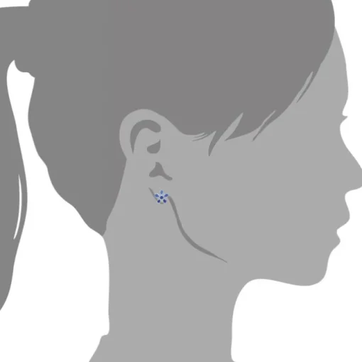 Kinder Ohrring Blume blau Silber Ohrstecker Kinderschmuck TW SDO209B