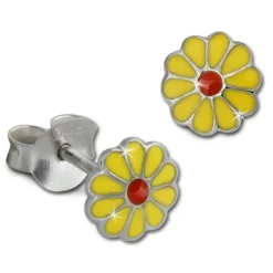 Kinder Ohrring Blume gelb Silber Ohrstecker Kinderschmuck TW SDO214Y