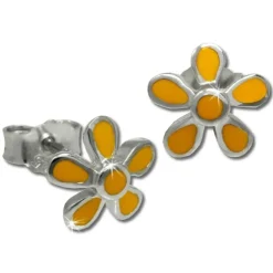Kinder Ohrring Blume gelb Silber Ohrstecker Kinderschmuck TW SDO209Y