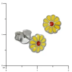 Kinder Ohrring Blume gelb Silber Ohrstecker Kinderschmuck TW SDO214Y