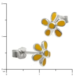 Kinder Ohrring Blume gelb Silber Ohrstecker Kinderschmuck TW SDO209Y