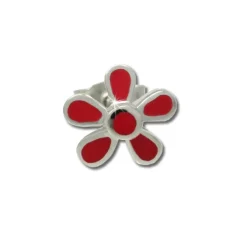 Kinder Ohrring Blume rot Silber Ohrstecker Kinderschmuck TW SDO209R
