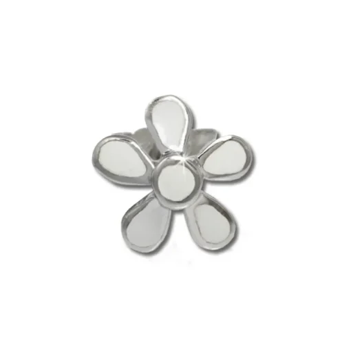 Kinder Ohrring Blume weiß Silber Ohrstecker Kinderschmuck TW SDO209W