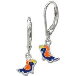 Kinder Ohrring bunter Papagei Silber Ohrhänger Kinderschmuck TW SDO206F