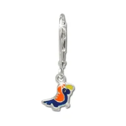 Kinder Ohrring bunter Papagei Silber Ohrhänger Kinderschmuck TW SDO206F