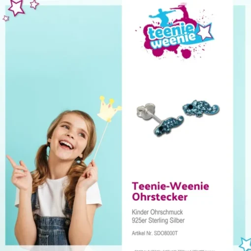 Kinder Ohrring Chamäleon Silber Ohrstecker Kinderschmuck TW SDO8000T