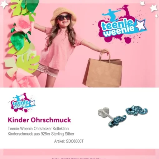 Kinder Ohrring Chamäleon Silber Ohrstecker Kinderschmuck TW SDO8000T