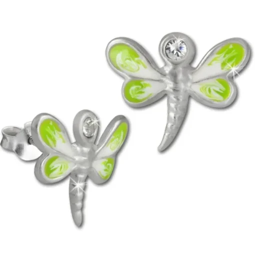 Kinder Ohrring 3D Libelle hellgrün Ohrstecker 925 Kinderschmuck TW SDO8109L