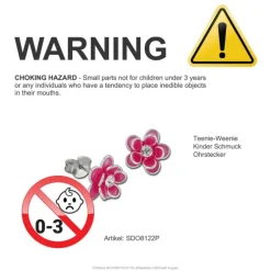 Kinder Ohrring 3D Seerose pink Ohrstecker 925 Kinderschmuck TW SDO8122P