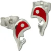 Kinder Ohrring Delfin rot Silber Ohrstecker Kinderschmuck TW SDO212R