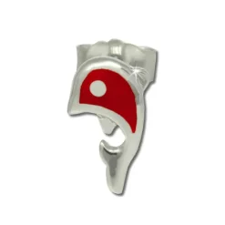 Kinder Ohrring Delfin rot Silber Ohrstecker Kinderschmuck TW SDO212R