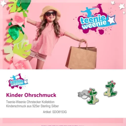Kinder Ohrring Drache Ohrstecker 925 Sterling Silber Kinderschmuck TW SDO8153G