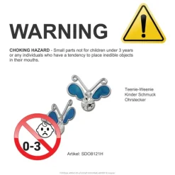 Kinder Ohrring 3DSchmetterling hellblau Ohrstecker 925 Kinderschmuck TW SDO8121H