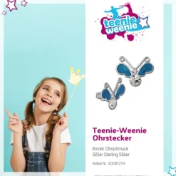 Kinder Ohrring 3DSchmetterling hellblau Ohrstecker 925 Kinderschmuck TW SDO8121H