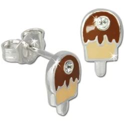 Kinder Ohrring Eis am Stiel Silber Ohrstecker Kinderschmuck TW SDO600N