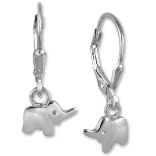 Kinder Ohrring Elefant 925er Silber Ohrhänger Kinderschmuck TW SDO571J