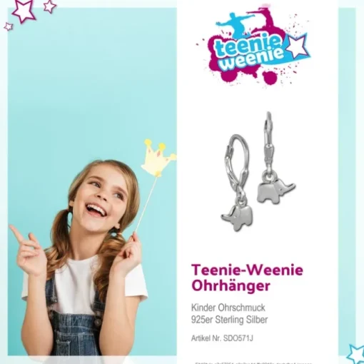 Kinder Ohrring Elefant 925er Silber Ohrhänger Kinderschmuck TW SDO571J