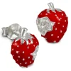 Kinder Ohrring Erdbeere rot Silber Ohrstecker Kinderschmuck TW SDO8115R