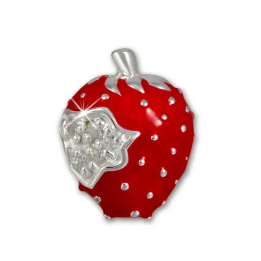 Kinder Ohrring Erdbeere rot Silber Ohrstecker Kinderschmuck TW SDO8115R