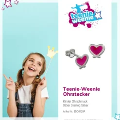 Kinder Ohrring Herz pink Silber Ohrstecker Kinderschmuck TW SDO8120P