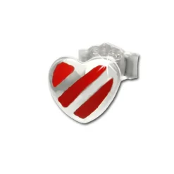 Kinder Ohrring Herz rot-silber Silber Ohrstecker Kinderschmuck SDO207R