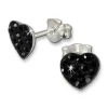 Kinder Ohrring Herzen schwarz 925 Ohrstecker Kinderschmuck TW SDO251S