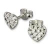 Kinder Ohrring Herzen weiß Silber Ohrstecker Kinderschmuck TW SDO251W