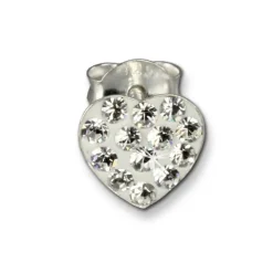 Kinder Ohrring Herzen weiß Silber Ohrstecker Kinderschmuck TW SDO251W