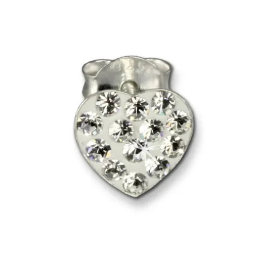Kinder Ohrring Herzen weiß Silber Ohrstecker Kinderschmuck TW SDO251W