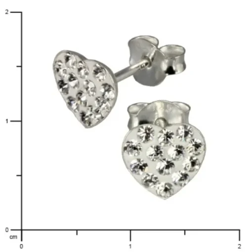 Kinder Ohrring Herzen weiß Silber Ohrstecker Kinderschmuck TW SDO251W