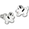 Kinder Ohrring Hündchen weiß Ohrstecker 925 Kinderschmuck TW SDO8144W