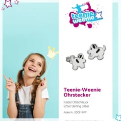 Kinder Ohrring Hündchen weiß Ohrstecker 925 Kinderschmuck TW SDO8144W