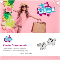 Kinder Ohrring Hündchen weiß Ohrstecker 925 Kinderschmuck TW SDO8144W
