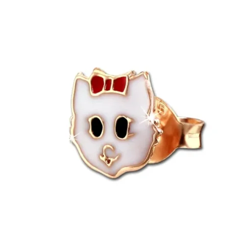 Kinder Ohrring Katze rosevergoldet 925 Sterling Silber Kinderschmuck TW SDO8169E