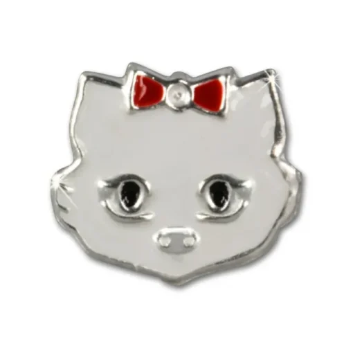 Kinder Ohrring Katze weiß Silber Ohrstecker Kinderschmuck TW SDO8102W