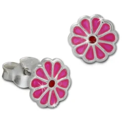 Kinder Ohrring kleine Blume pink Ohrstecker 925 Kinderschmuck TW SDO8129P