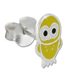 Kinder Ohrring Käuzchen gelb Silber Ohrstecker Kinderschmuck TW SDO8100Y