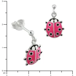 Kinder Ohrring Marienkäfer rosa Silber Ohrstecker Kinderschmuck TW SDO8106P