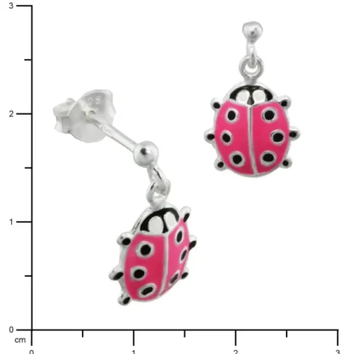 Kinder Ohrring Marienkäfer rosa Silber Ohrstecker Kinderschmuck TW SDO8106P