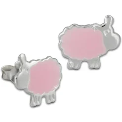 Kinder Ohrring Schäfchen rosa Silber Ohrstecker Kinderschmuck TW SDO8128A