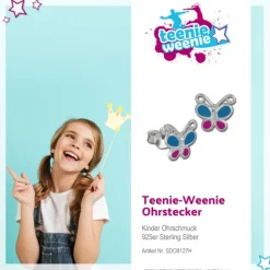 Kinder Ohrring Schmetterling hellblau Ohrstecker 925 Kinderschmuck TW SDO8127H