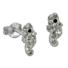 Kinder Ohrring Seepferd weiß 925er Silber Kinderschmuck TW SDO8019W